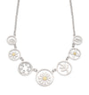 Framed Garden charms necklace in silver an d18ct gold
