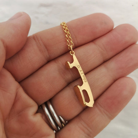 Personalised Gold Ice Skating Necklaces | Ice Skating Jewellery