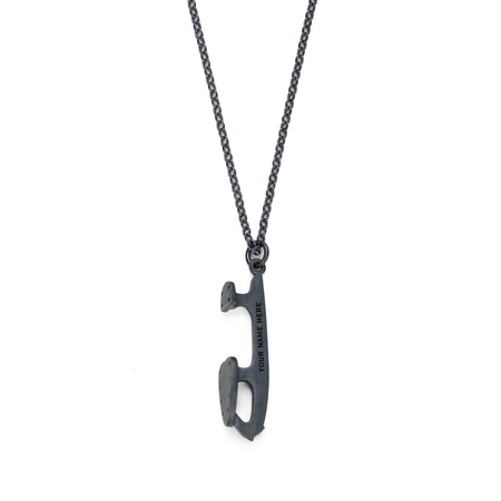 Personalised Oxidised Silver Ice Skating Necklace | Ice Skating Jewellery