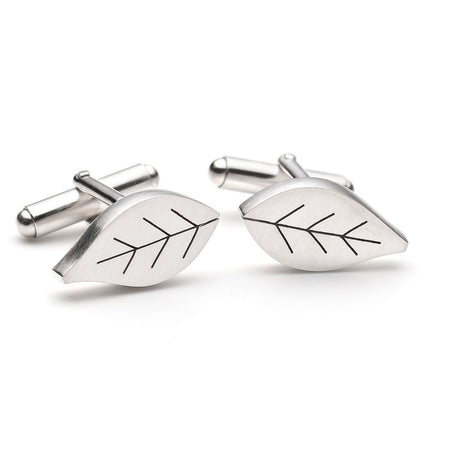 Silver Leaf Cufflinks | Diana Greenwood Jewellery
