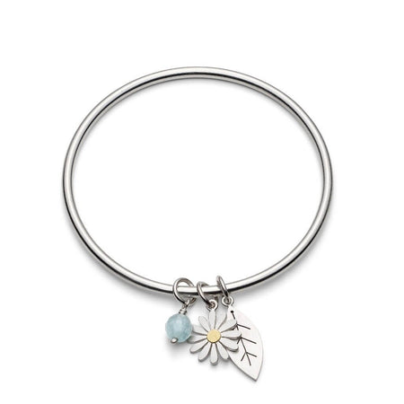 aster flower and leaf bangle | Diana Greenwood Jewellery