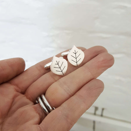 Beech Leaf Cufflinks | Diana Greenwood Jewellery