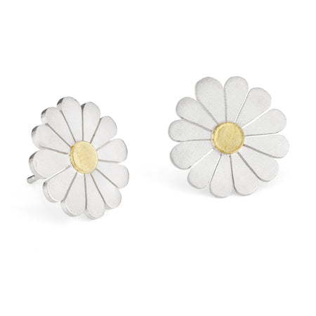 Silver Daisy Flower Earrings | Diana Greenwood Jewellery
