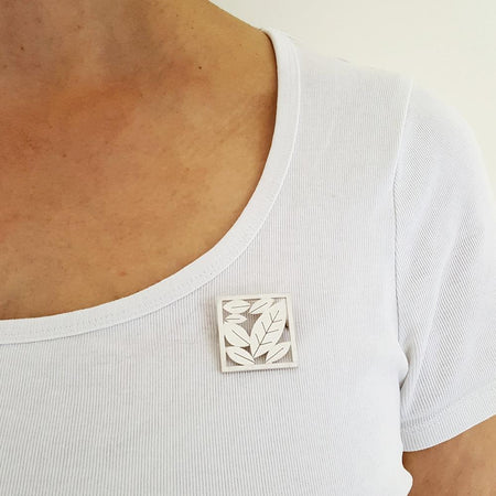 Little Square Leafy Brooch | Diana Greenwood Jewellery