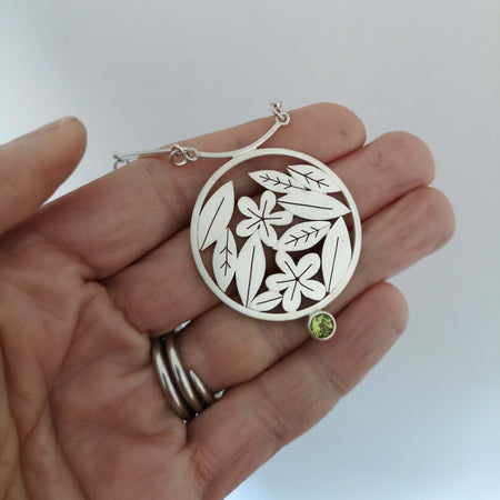 Framed Leaves and Flowers Necklace | Diana Greenwood Jewellery