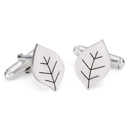 leafy silver cufflinks | Diana Greenwood Jewellery