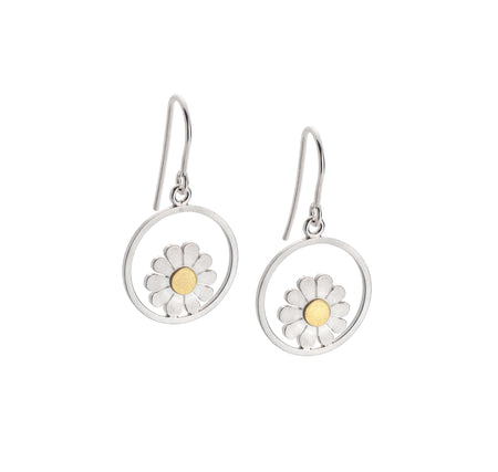 little framed daisy drop earrings | Diana Greenwood Jewellery