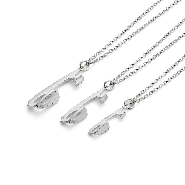 Silver Ice Skating Necklaces