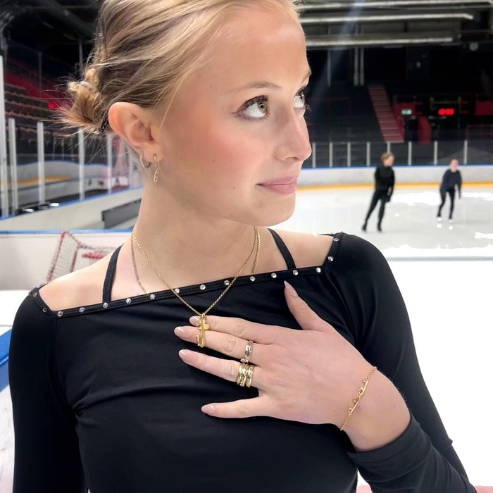 Double Gold Ice Skating Bracelet | Ice Skating Jewellery