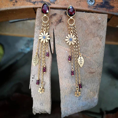 Floral Tassel Earrings