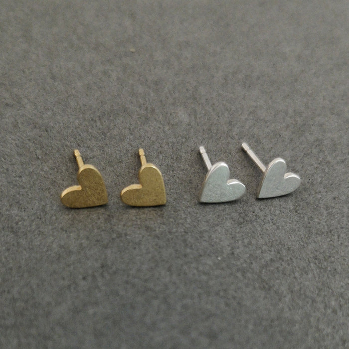 Gold Heart Stud Earrings | Ice Skating Jewellery