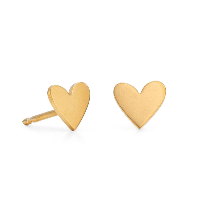 Gold Heart Stud Earrings | Ice Skating Jewellery