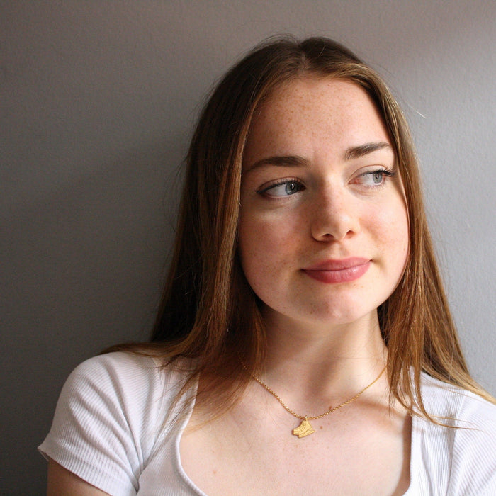 Gold Ice Skating Boots Necklace | Ice Skating Jewellery