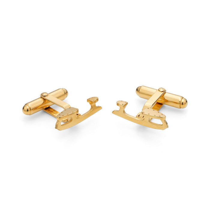 Gold Ice Skating Cufflinks | Ice Skating Jewellery