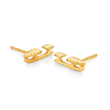 Gold Ice Skating Stud Earrings | Ice Skating Jewellery