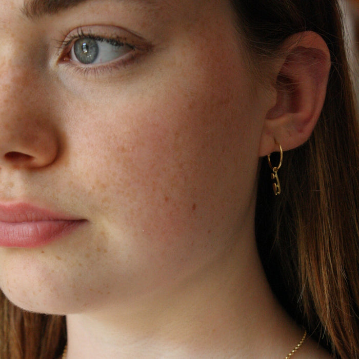 Gold Ice Skating Stud Hoop Earrings | Ice Skating Jewellery