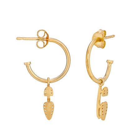 Gold Ice Skating Stud Hoop Earrings | Ice Skating Jewellery