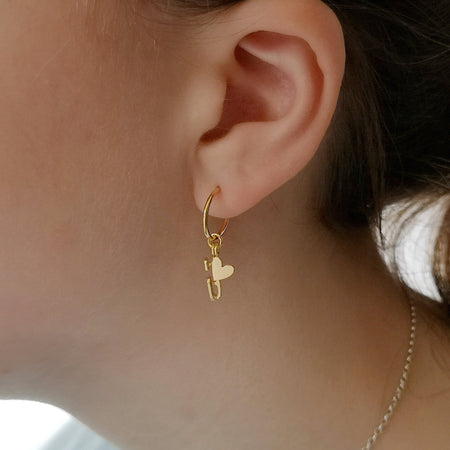 Gold Love and Devotion Ice Skating Earrings