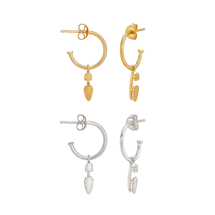 Gold  and Silver Ice Skating Stud Hoop Earrings | Ice Skating Jewellery