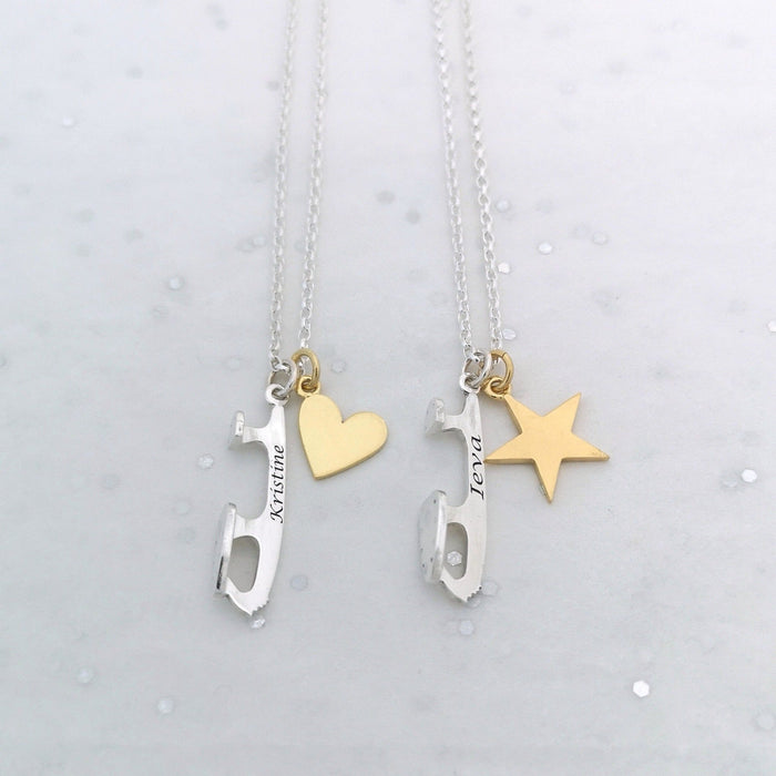 Personalised Love and Devotion Ice Skating Necklace | Ice Skating Jewellery