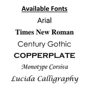 Available Fonts for Personalisation | Ice Skating Jewellery 