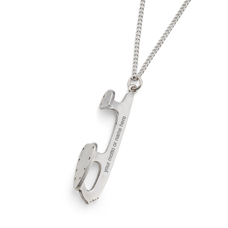 Personalised extra large silver ice skating necklace | Ice Skating Jewellery