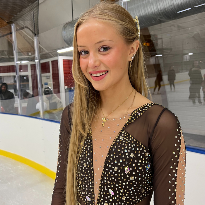 Personalised Gold Love and Devotion Ice Skating Necklace | Ice Skating Jewellery