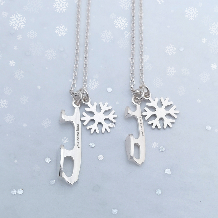 Personalised Snowflake Ice Skating Necklace | Ice Skating Jewellery