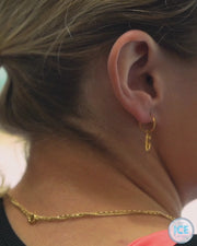 Gold Ice Skating Hoop Earrings