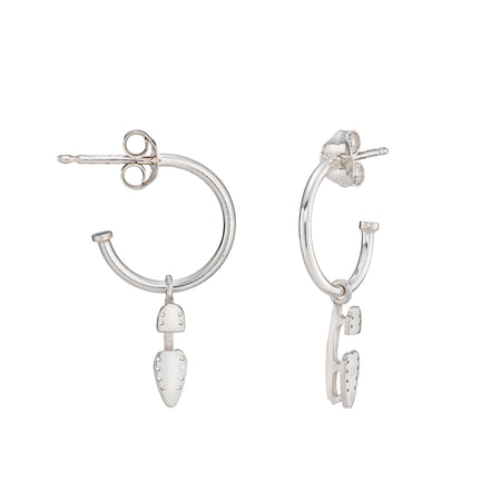 Silver Ice Skating Stud Hoop Earrings | Ice Skating Jewellery