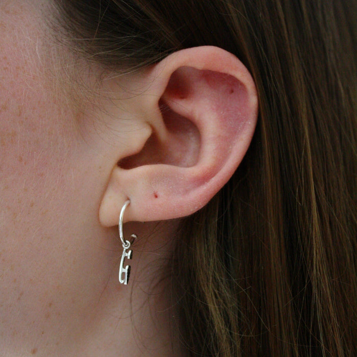 Silver Ice Skating Stud Hoop Earrings | Ice Skating Jewellery