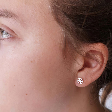 Silver Snowflake Stud Earrings | Ice Skating Jewellery