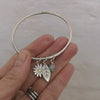 aster flower and leaf bangle by diana greenwood