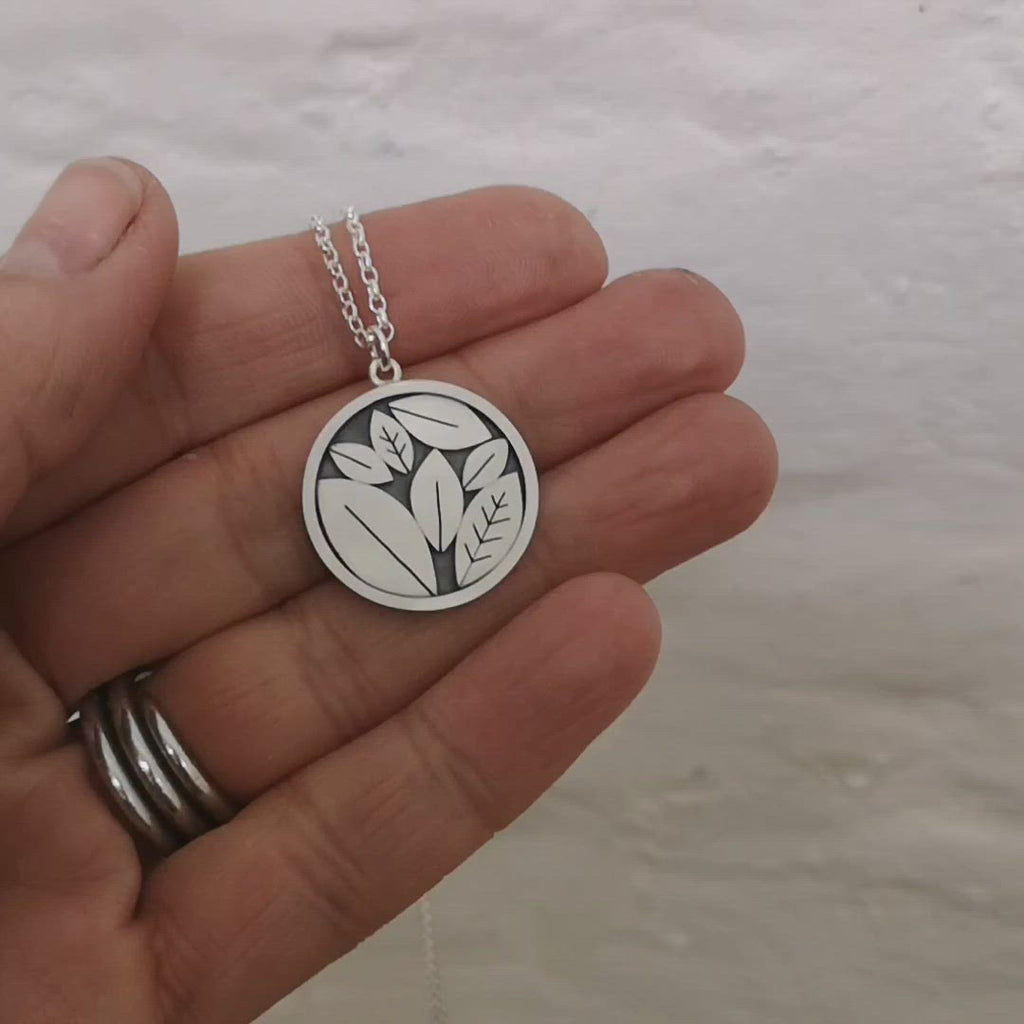 Seven Silver Leaves Pendant | Diana Greenwood Jewellery