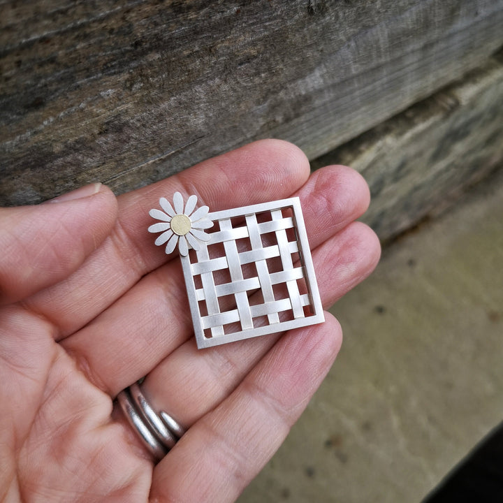 Hand Woven Silver Brooch | Diana Greenwood Jewellery