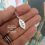 Silver Leaf Pendant Necklace | Diana Greenwood Jewellery