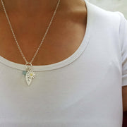 aster flower and leaf necklace | Diana Greenwood Jewellery