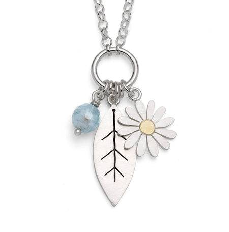 aster flower and leaf necklace | Diana Greenwood Jewellery