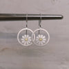 little framed daisy drop earrings | Diana Greenwood Jewellery