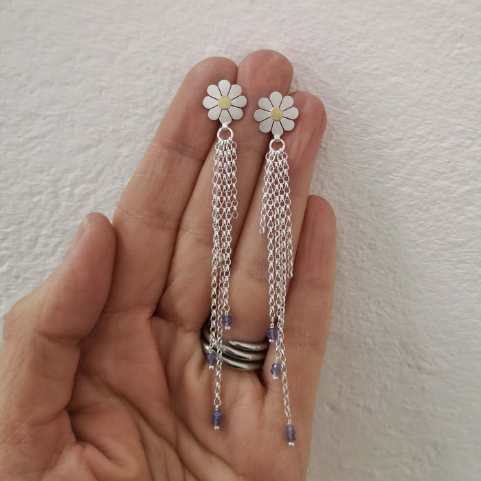 Daisy and Tassel Earrings | Diana Greenwood Jewellery