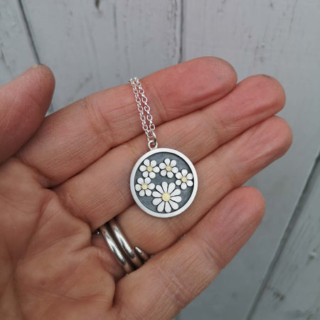 Five Framed Daisies Pendant | Diana Greenwood Jewellery