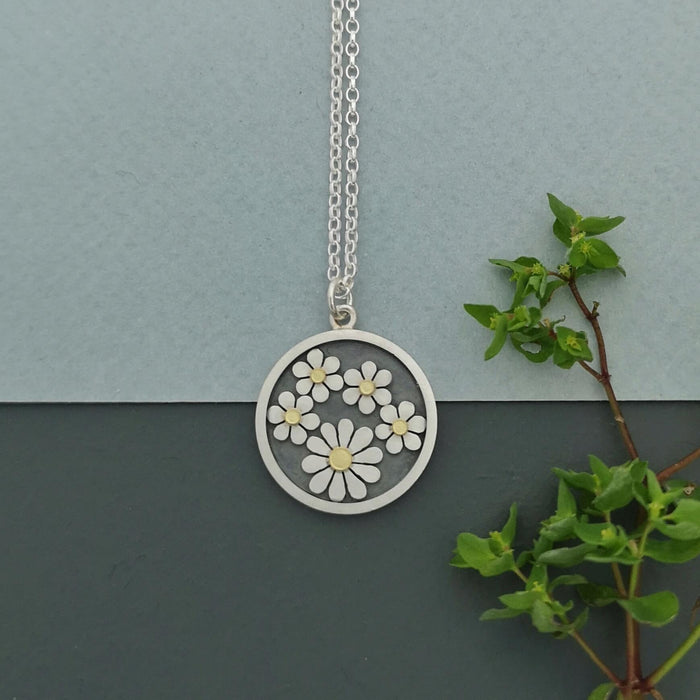 Five Framed Daisies Pendant | Diana Greenwood Jewellery