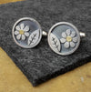 Forget me not and leaf cufflinks | Diana Greenwood Jewellery