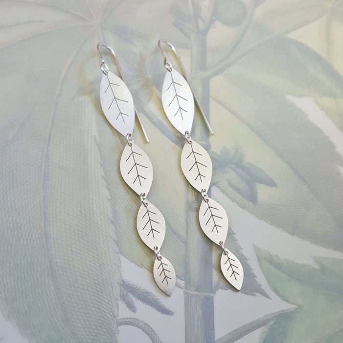 four leaves drop earrings | Diana Greenwood Jewellery