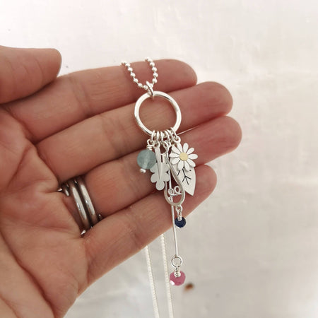 Garden Charms and Aster Flower Necklace | Diana Greenwood Jewellery