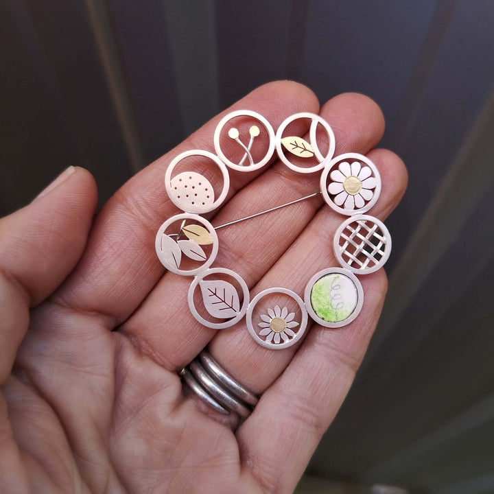 garden ephemera brooch | Diana Greenwood Jewellery