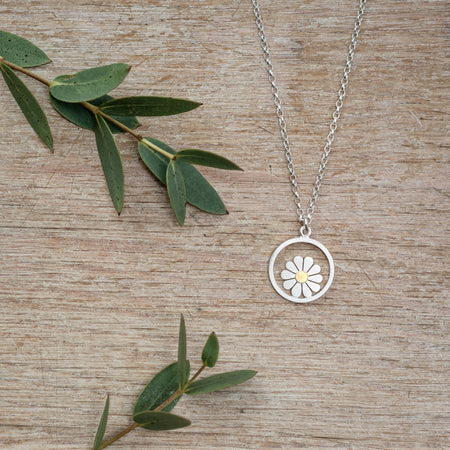 Little Daisy and Circle Pendant - Diana Greenwood Jewellery