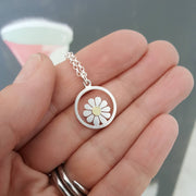 Little Daisy and Circle Pendant - Diana Greenwood Jewellery