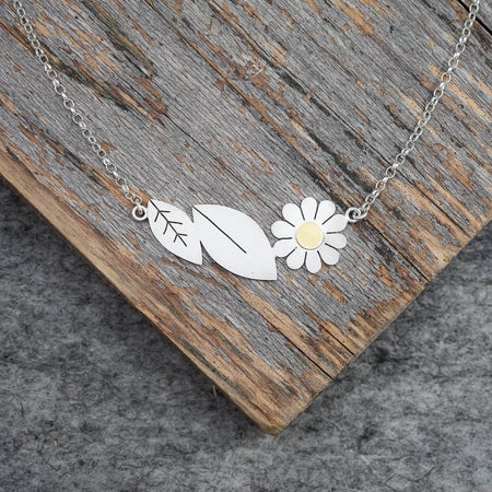 leaves and daisy necklace | Diana Greenwood Jewellery