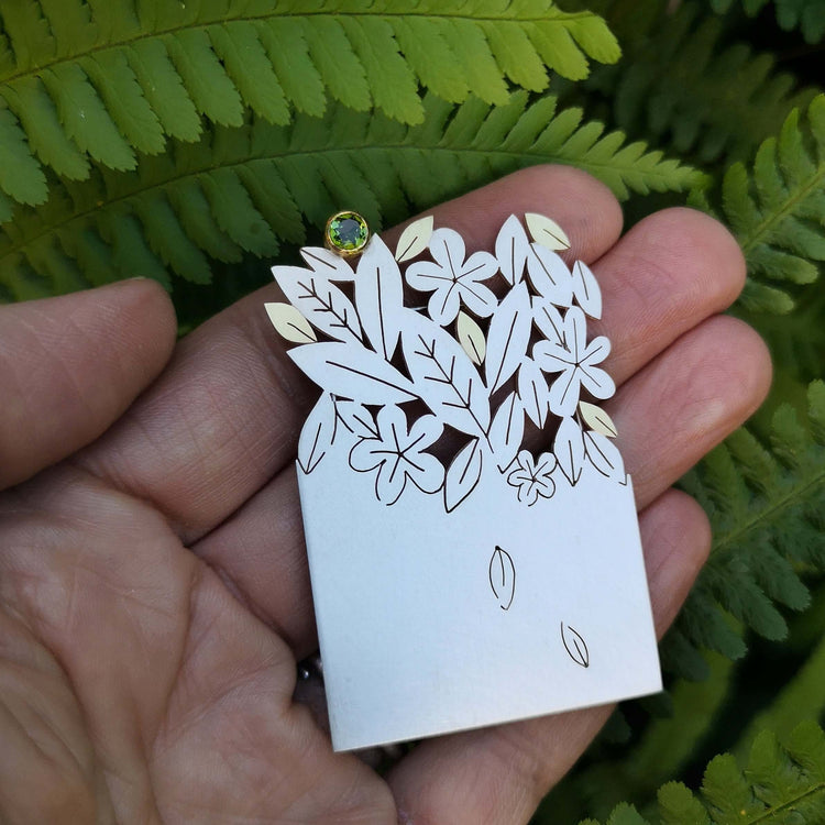 leaves and flowers brooch | Diana Greenwood Jewellery